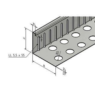 Versandmetall bande de gravier Connecteur grande - acier inoxydable 1.4301 - perforé - plié à 90 °