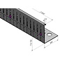 Versandmetall Grindkeringsprofiel Grindprofiel hoogte verstelbaar roestvrij Staal 1.4301 Hoogte 110-150mm gezet 90°