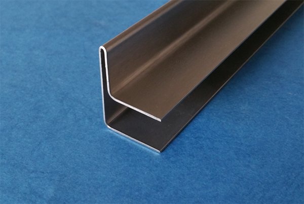 Versandmetall - Edelstahl Glasdach-Regenrinne 13mm für ESG-Glas 12mm oder  VSG Glas 12,76 mm, 1.4301 aussen Schliff K320