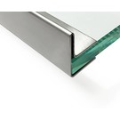 Versandmetall Edelstahl Glasdach-Regenrinne für ESG-Glas 8mm oder VSG Glas 8,76 mm, 1.4301 aussen Schliff K320