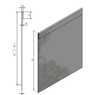 Versandmetall Graskanten met dubbele bovenrand Sparset roestvrij Staal, hoogte 160 - 250 mm