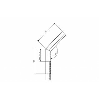 Versandmetall Regenrinne P1 - Innen-Eckverbinder 135° - aus Edelstahl 1.4301 außen Schliff K320