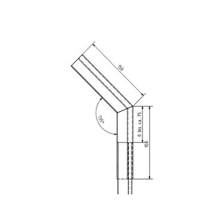 Versandmetall Gouttière P1 - connecteur angle exterieur 135° - acier inox brossé  exteriéur en grain 320,