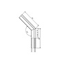 Versandmetall Gouttière P1 - connecteur angle exterieur 135° - acier inox brossé  exteriéur en grain 320,