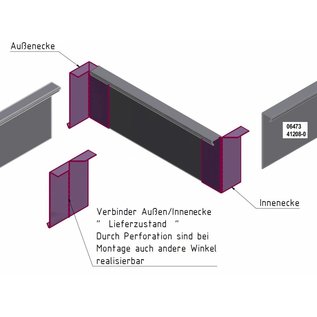 Versandmetall Bords de pelouse extra-hauts Gravier moulé Beeteinfassung inox 250mm haut