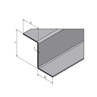 Versandmetall Profil en Z en acier inoxydable, jusqu'à hauteur c = 30 mm et longueur 2500 mm