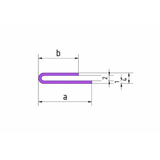 Versandmetall Klemmprofiel Klof 2mm roestvrij Staal axb 20x15mm dikte 1,5mm Lengte 1500mm buitenzijde geschuurd (grid320)