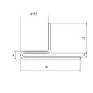 Versandmetall Profil de serrage ecart 2mm acier inoxydable a / b 15 / 30mm t = 1.0mm longueur 2000mm, surface brossé en  grain 320