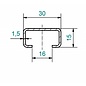 Versandmetall C-Profil klein gebürstet, Höhe 15mm Breite c= 30mm Länge 1000 -2500mm aus 1,5mm Edelstahl K320