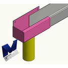 Versandmetall Gouttière de pluie forme P1 - queue gauche avec embout de vidange - surface brossè en grain 320  en acier inoxydable