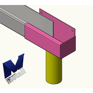 Versandmetall Gouttière de pluie P1 - extrémité droite avec drain - acier inoxydable  surface brossè en grain 320