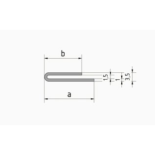 Versandmetall Profile  de serrage 1,5 mm acier inoxydable a / b 15/20 mm t = 1,0 mm longueur 2500 mm, surface brossè en grain 320