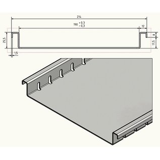 Versandmetall Drainagerinne aus Aluminium, ohne Rost, Einlaufbreite 190mm Bestellmengen 10m, 20m, 30m, 40m, 50m