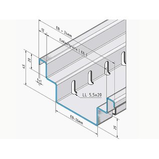 Versandmetall  caniveau de drainage kit economique Forme B Al99,5 entrée 140mm