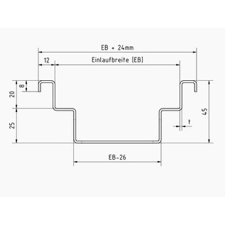 Versandmetall Draingoten Afvoergoten Roostergoten Lijngoten Sparset vorm "B" Aluminium Breedte Inlaat 120mm