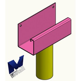 Versandmetall Gouttière de pluie modele P1 - raccord avec drain - surface brossè  en grain 320  en acier inoxydable