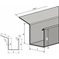 Versandmetall Gouttière de pluie modele P2 - queue droite - surface brossè  en grain 320  en acier inoxydable