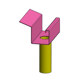 Versandmetall Gouttière de pluie  modele P2 -  Naissance centrale à joint Inox Connecteur avec drain - surface Brossè  en grain 320 en acier inoxydable