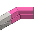 Versandmetall Regenrinne P2 - Innen-Eckverbinder 135° - Edelstahl außen Schliff K320