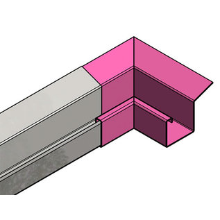 Versandmetall Gooten P2 bakgoot gootprofiel binnenhoek 90° gemaakt van roestvrij Staal 1.4301 buitenzijde geschuurd