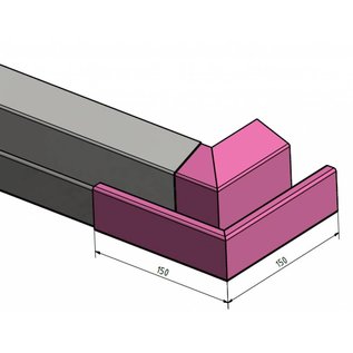 Versandmetall Gouttière P2 - connecteur angle exterieur 90° - acier inox,  surface brossè en grain 320