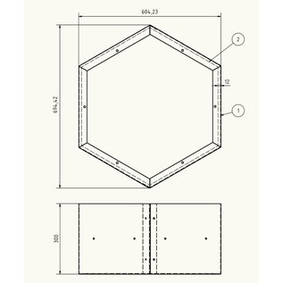 Versandmetall Modules d'extension étagère pour étagère d'incendie HEXAGON XL en acier enduit de poudre