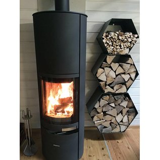 Versandmetall Ètagère de bois de chauffage HEXAGON composé de 3 modules de différentes tailles XL produit en acier surface  enduit de   poudre