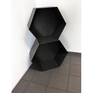 Versandmetall Ètagère  de bois de chauffage HEXAGON composé de 3 modules de différentes tailles XL produit en acier surface enduit de poudre