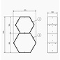 Versandmetall Ètagère  de bois de chauffage HEXAGON composé de 3 modules de différentes tailles XL produit en acier surface enduit de poudre