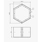 Versandmetall Legbord voor brandhout HEXAGON XL gemaakt van 2 modules van verschillende Maaten XL geproducered van staal oppervlakke poedercoated