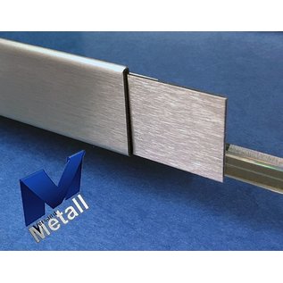 Versandmetall Edelstahl Glasdach-Regenrinne 26mm für ESG-Glas 25mm oder VSG Glas 25,76mm, 1.4301 aussen Schliff K320