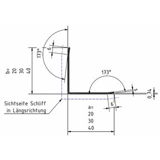 Versandmetall Kit d`economie, corniere de protection, plié trois fois, 40x20x1mm longueur 1500 mm K320