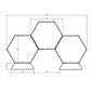 Versandmetall Legbord voor brandhout HEXAGON gemaakt van 2 modules met 2 Voetstukken van verschillende Maaten XL geproducered van staal oppervlakke poedercoated