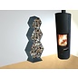 Versandmetall Ètagère  de bois de chauffage HEXAGON composé de 3 modules de différentes tailles XL  avec 1 piedestal produit en acier surface enduit de  poudre