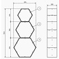 Versandmetall Ètagère  de bois de chauffage HEXAGON composé de 3 modules de différentes tailles XL  avec 1 piedestal produit en acier surface enduit de  poudre