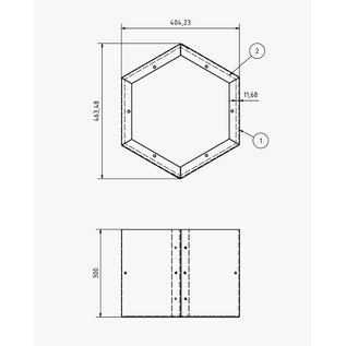 Versandmetall Ètagère  de bois de chauffage HEXAGON composé de 3 modules de différentes tailles XL  avec 1 piedestal produit en acier surface enduit de  poudre