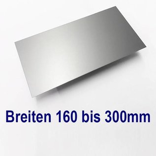 Versandmetall Aluminiumblech Zuschnitte AlMg1 eloxiert E6/EV1 mit Schutzfolie bis Länge 1250 mm