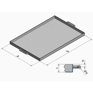 Versandmetall Cuve en acier inoxydable soudé 1,5mm lergeur 250 mm  surface brossé en grain 320