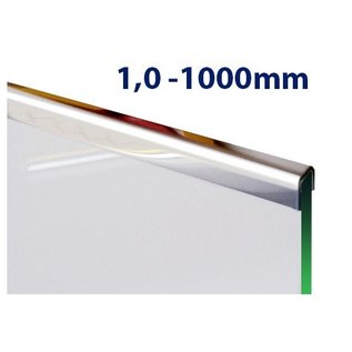 Versandmetall Glas Einfassprofil U-Profil Edelstahl bis Länge 1250 mm von 8mm bis 12,52mm Glas