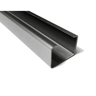 Versandmetall Profil en C acier inoxydable surface brossé en grain 320  hauteur 30 mm largeur c = 40 à 80 mm longueur 1000 mm