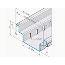 Versandmetall Draingoten Afvoergoten Roostergoot Vorm  "B2" gemaakt van Aluminium inlaat 100mm tot 200mm laag inbouwhoogte