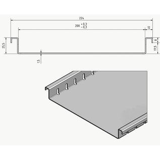 Versandmetall Drainagerinne Einlaufbreite 100-200mm25,5mm hoch  aus Aluminium, Linien Entwässerung von Oberflächen