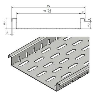 Versandmetall Caniveau plat avec perforation du fond en largeurs d'entrée en aluminium de 100 à 200 mm Drainage des surfaces