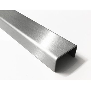 Versandmetall U-Profil aus Edelstahl gekantet Innenmaße  axcxb  30x30x30mm, Oberfläche Schliff K320