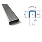 Versandmetall U-Profil aus Edelstahl gekantet Innenmaße  axcxb  10x25x10mm, Oberfläche Schliff K320
