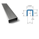 Versandmetall U-Profil aus Edelstahl Innenmaße  axcxb  7,5x30x7,5mm, Oberfläche Schliff K320