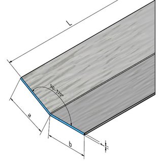 Versandmetall Aluminium hoek antraciet gelijkbenig 90 ° gevouwen tot een lengte van 1000 mm