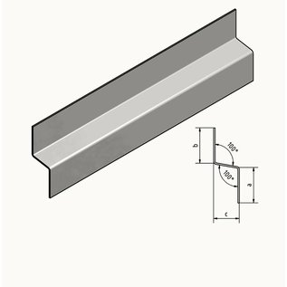 Versandmetall Profil en Z Traufblech 100 ° en acier inoxydable plié à 2 plis Épaisseur du matériau 1,5 mm axcb 20 x 40 x 20mm Longueur 2000 mm Sol extérieur K320