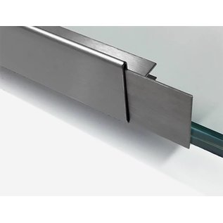 Versandmetall Gouttière de toit vitré pour verre de 14, acier inoxydable 1.4301, surface brosé  en grain 320