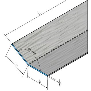 Versandmetall Aluminium hoek antraciet gelijkbenig 90 ° gevouwen tot een lengte van 2000 mm